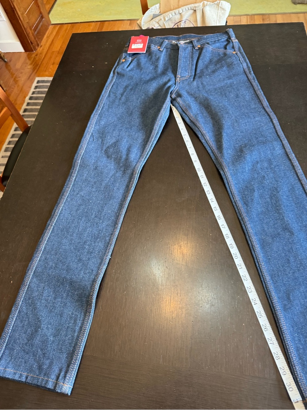 Topo Designs Men's Slim Straight Jeans in Dark Indigo Blue